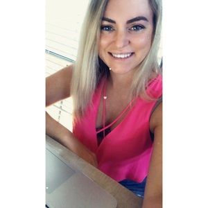 Valentine's Day hot pink criss cross top